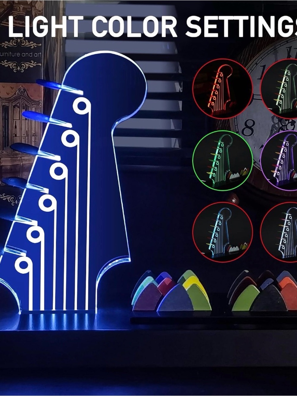 LED Guitar Headstock Light - Blue Color
